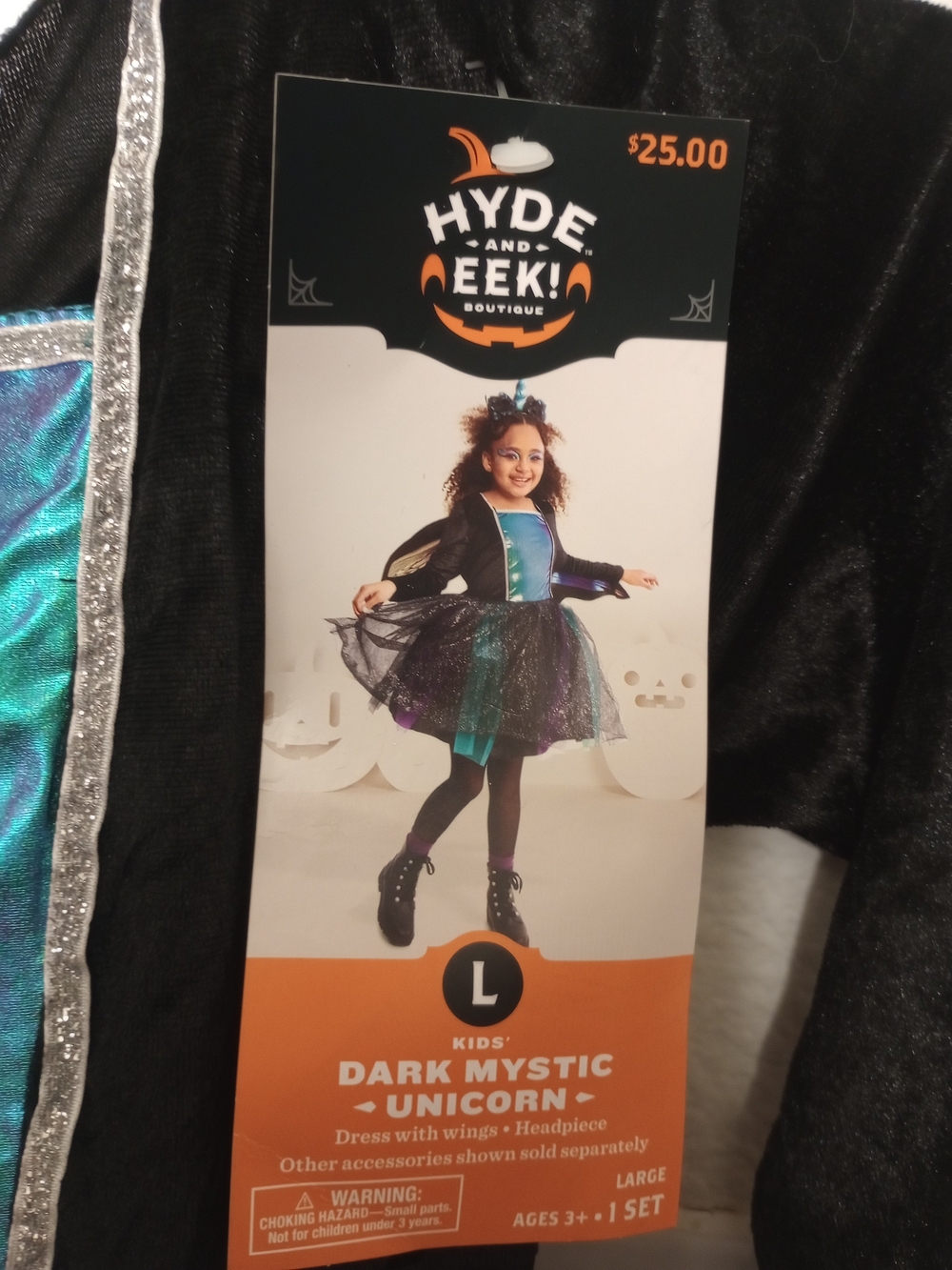 Dark Mystic Unicorn Kids Costume - Large, Teal/Black/Purple